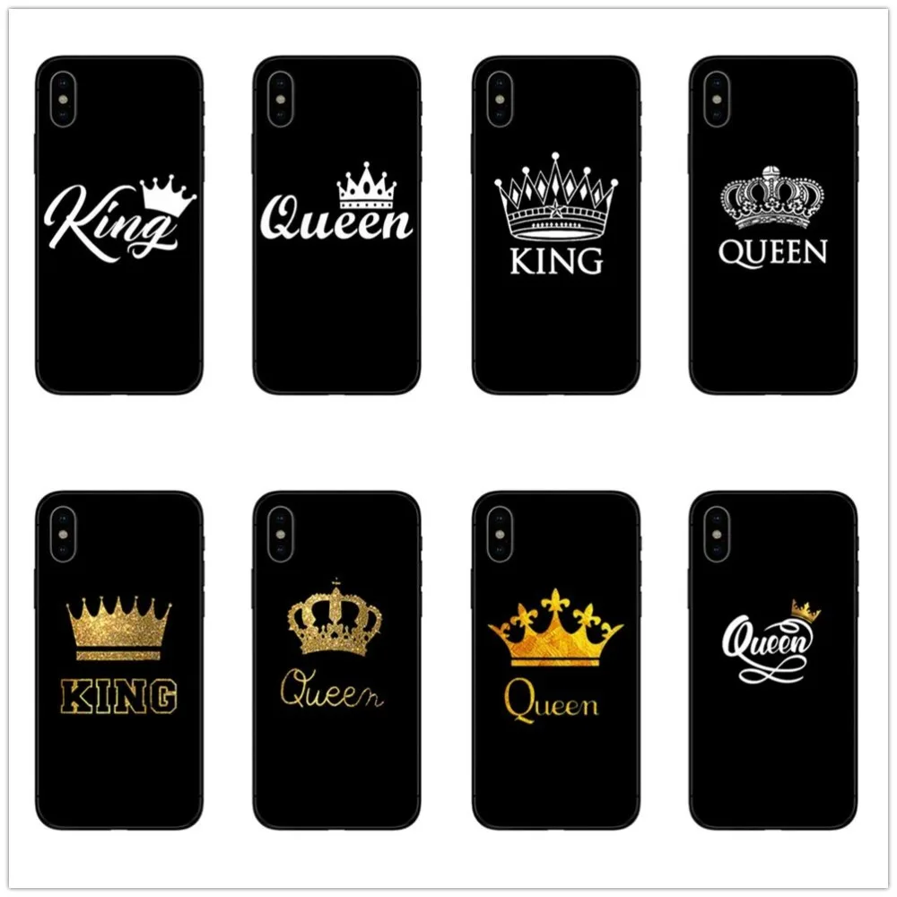 buy luxury Silicone case for iphone xr case gold silver queen king Princess tpu for iphone 7 cover logo 8 6 6s plus 5 5s se x xs max