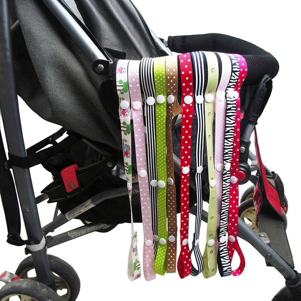 Support de ceinture en nylon souple coloré | Nouveau, pratique Anti-chute de bébé, sangle de poussette, voiture fixe, sucette chaîne, durable et extensible