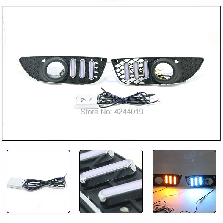  Fits 2009-2012 Mitsubishi Lancer Day Light Fog Lights Fog Lamps LED Driving Light DRL Daytime Runni - 32908111246
