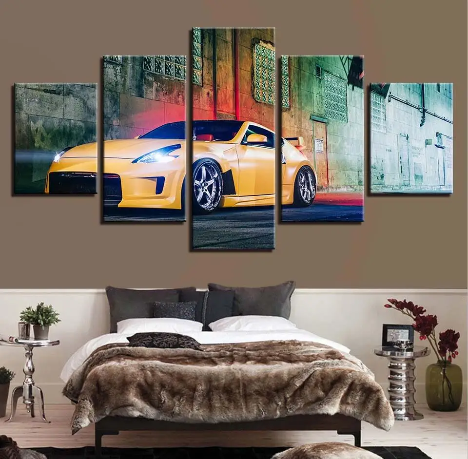 

Framework Modular Poster Canvas Pictures Home Decoration 5 Piece Car HD Printed For Living Room Wall Art Modern Vehicle Painting
