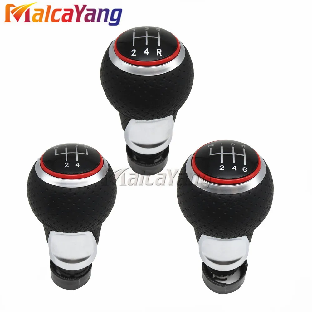 Gear Shift Knob For Audi A4 S4 B8 8K A5 8T Q5 8R S Line 07-15 Manual Leather Red Line