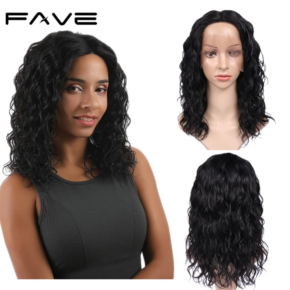 

Lace Front Wig Lace Middle Part Natural Wave Brazilian Remy Human Hair Wig Natural Hairline Breathable And Adjustable FAVE Hair