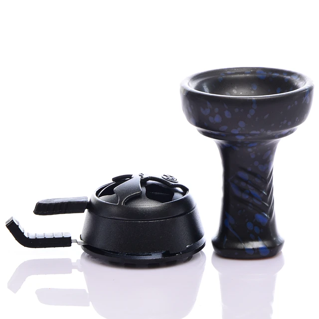 Ceramic Hookah Flavors Bowl with Aluminum Double Handle Nargile Shisha Pipe Charcoal Holder