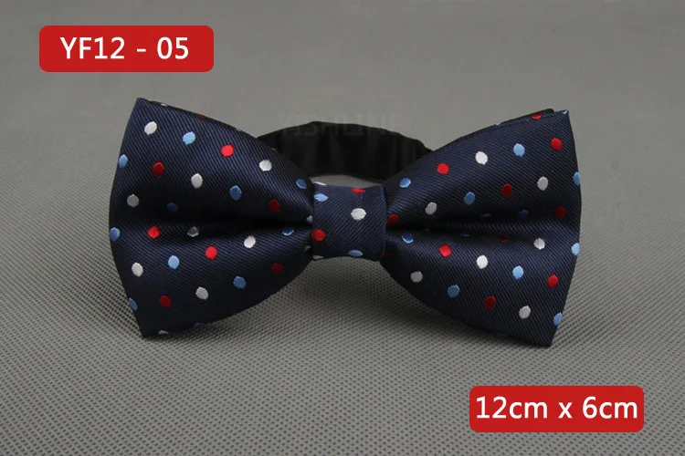 YISHLINE NEW Men's Bow Tie Gold Paisley Bowtie Business Wedding Bowknot Dot Blue And Black Bow Ties For Groom Party Accessories - Цвет: YF12-5