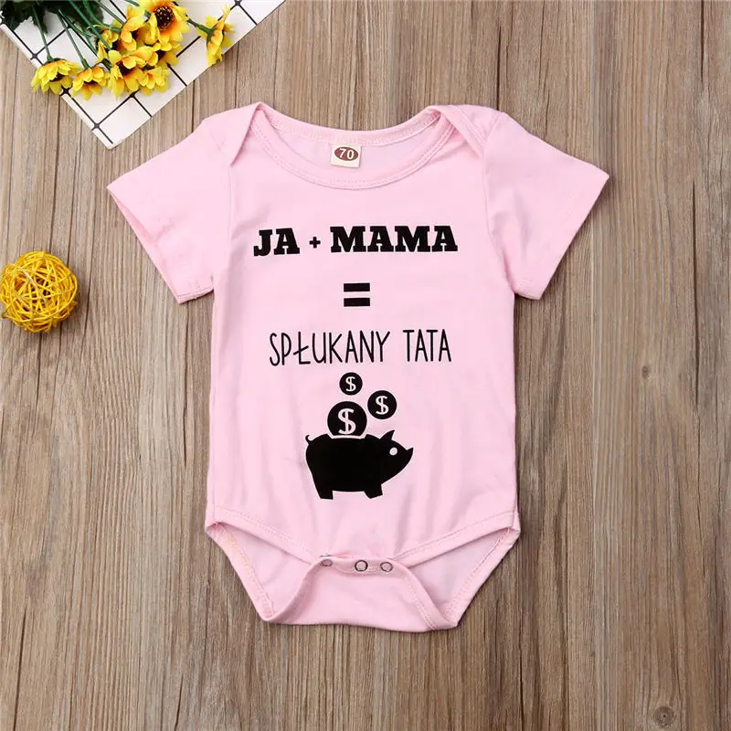 Bodysuits for Baby Girls Kids Clothes Infant Clothing Toddler Short Sleeve Jumpsuit Summer Letter Cotton Bodysuit Outfit
