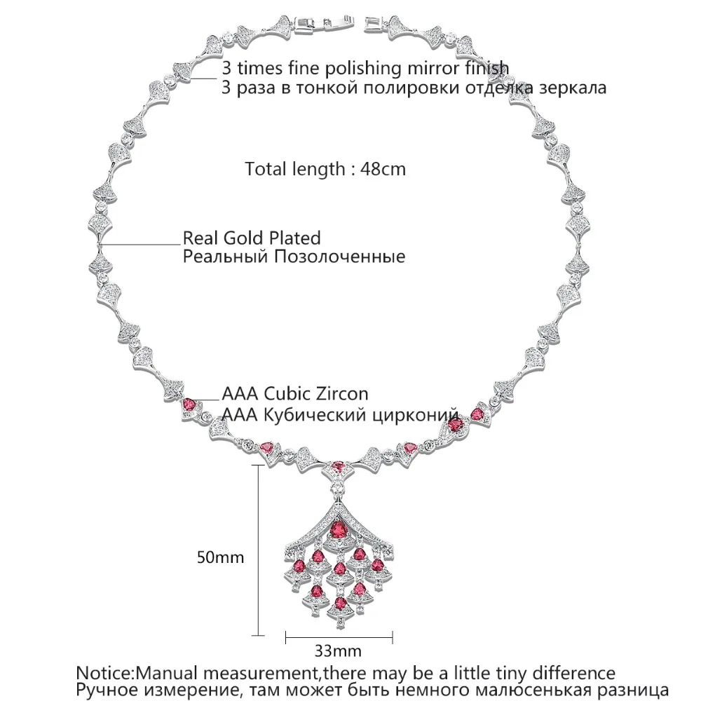 LUOTEEMI, новинка, длинное ожерелье с подвеской для женщин, для свадебной вечеринки, красное зубчатое ювелирное изделие, Роскошный CZ камень, Colar Feminino, рождественский подарок