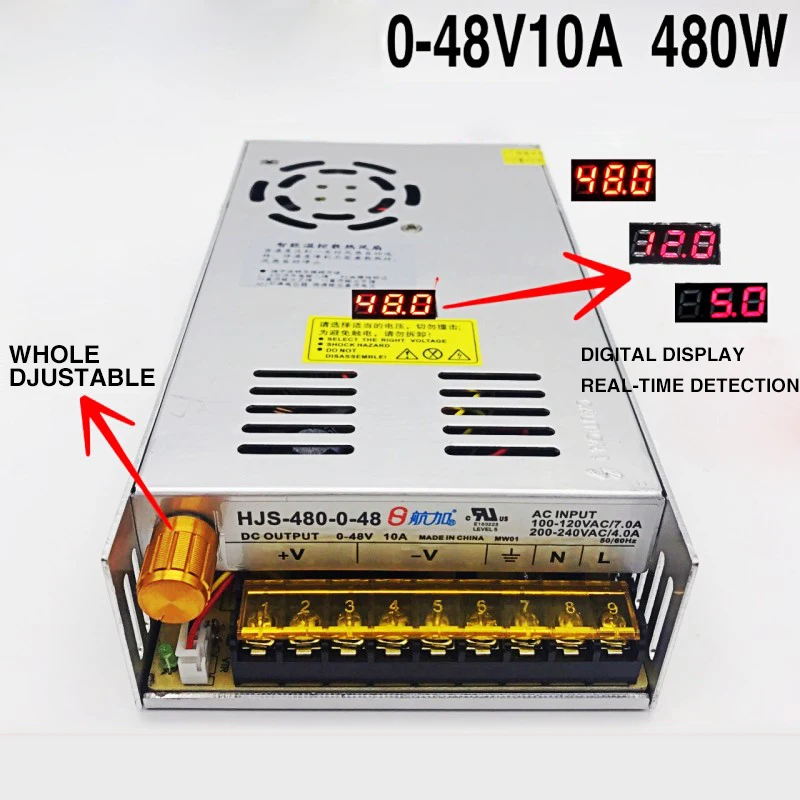  (3.28) Multifunction adjustable power supply Digital display 0-48V 0-10A 5V12V24V36V 2A3A5A 25W60W7