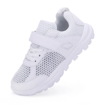 

2018 Summer New Air Mesh Breathable Kids Sneakers Boys Girls Sport Shoes Children's Walking Shoes Lightweight Black White Color