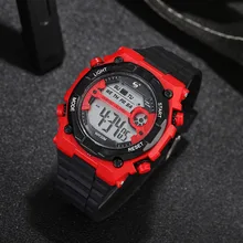 1 шт. мужские спортивные цифровые электронные наручные часы круглые водонепроницаемые Модные Повседневные резиновые ремешок на открытом воздухе LXH