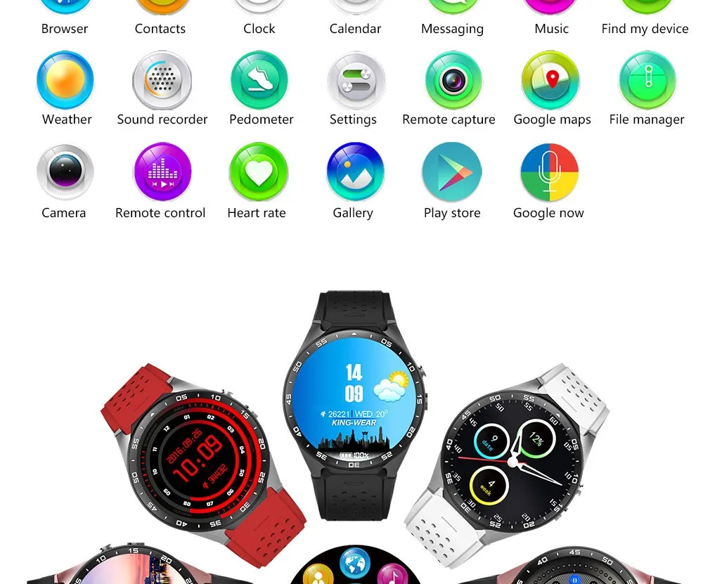 DHL Быстрая 3-7 дней Новое поступление KW88 android 5,1 Bluetooth SmartWatch телефон 1,3" 3g wifi 2.0MP камера Датчик сердечного ритма