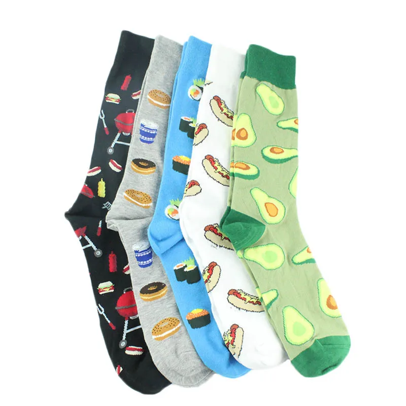 COSPLACOOL/носки в стиле Харадзюку для катания на скейтборде в стиле хип-хоп; Chaussette Homme; креативные носки с суши и авокадо; забавные носки