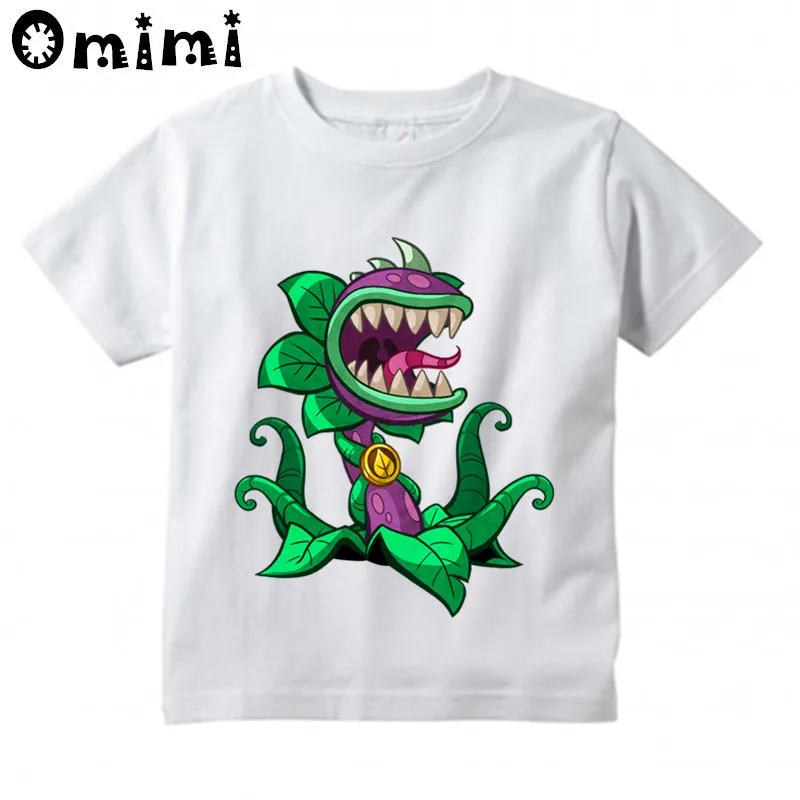 Kids Plants vs Zombies GW Garden Warfare Printed Design Tops Boys/Girls Game Casual T Shirt Children T-Shirt, ooo3037