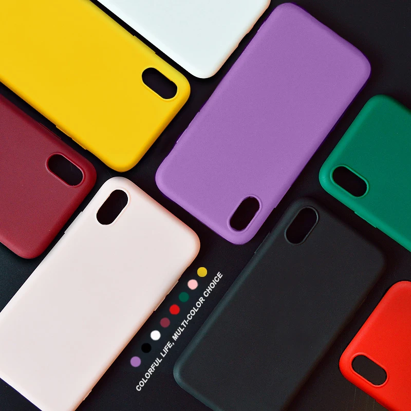 

Candy Color Phone Case For iPhone 7 6 6s 8 Plus X XR XS MAX Simple Solid Color Ultrathin Soft TPU Cases Back Cover