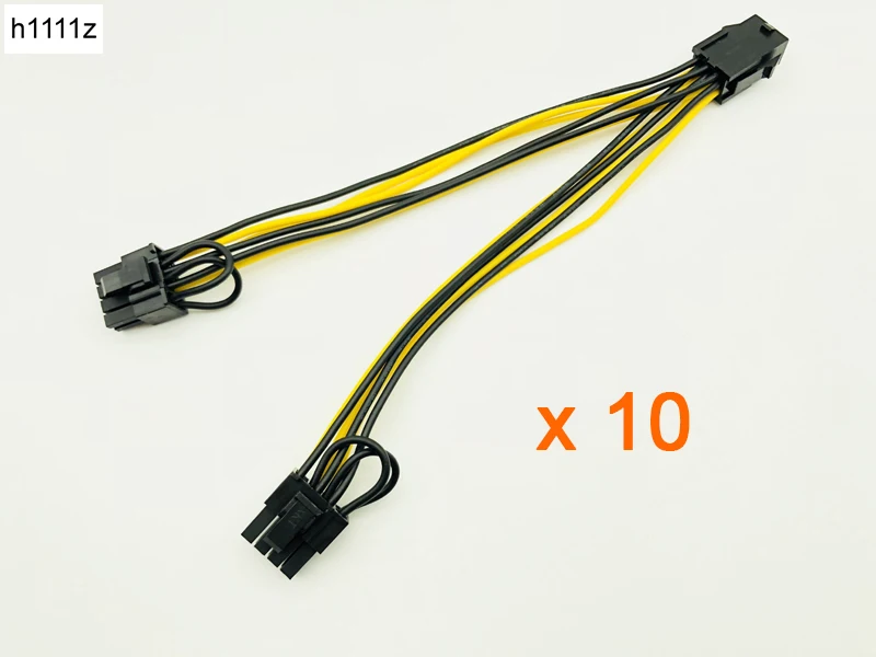 10PCS 6pin PCI Express to PCIe Dual 8pin Cable Motherboard Graphics Video Card PCI e GPU VGA