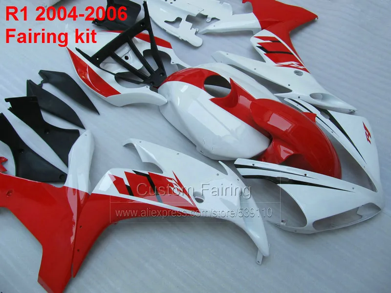 Красный Обтекатели для Yamaha yzf r1 2004 2005 2006(+ белый) Мотоциклетный вставной обтекатель комплект XL09