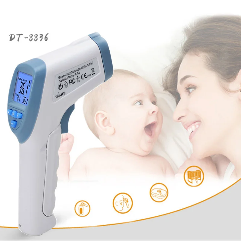 

DT8836 None-Contact Forehead Infrared Therometer Body Surface Temperature instruments termostato Data Hold Function