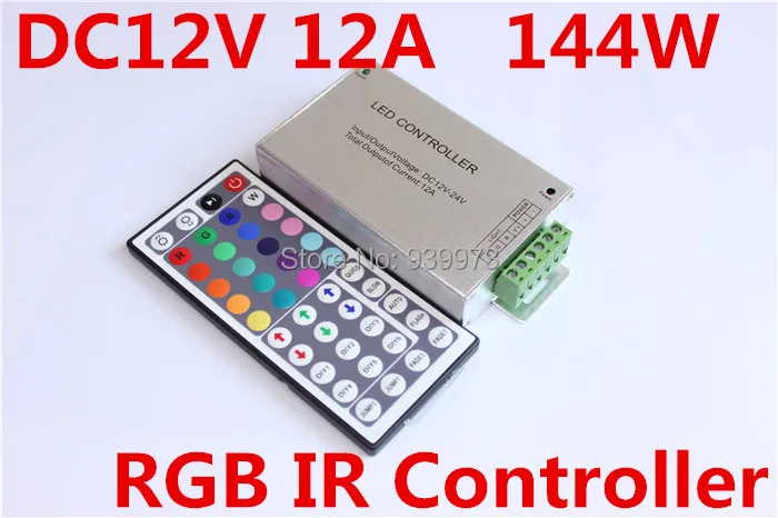 

DC 12V 12A 144W 44 Key LED IR Remote Controller for RGB SMD 5050 3528 LED Strip Light with Auto memorizing function