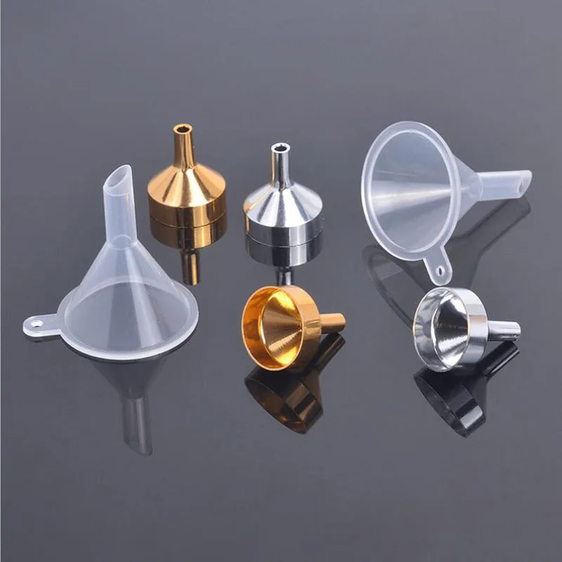 New Little Funnel Wine Oil Water Plastic Metal Funnels Liquid Diffuser Bottle Mini Oil Funnels
