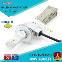 Последние чипы для автомобильных CREE-XHP50, светодиодный комплект Фар H4 9003 Hi/Lo 6000K 80w 9600LM с красным медным поясом, рассеивание тепла(H7 9007 9005