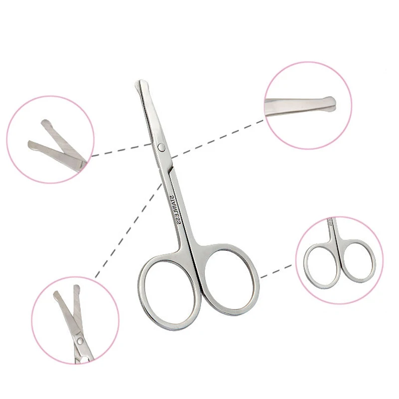 

6Pcs Makeup Eyebrow Scissors Stainless Steel Manicure Eyebrow Trimmer Rounded Eyebrow Eyelashes Scissors Hair Removal Tools