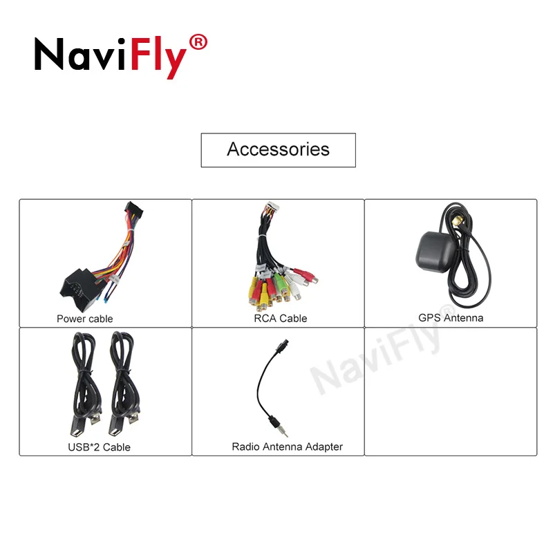 Perfect NaviFly 2 Din Car multimedia player Android 9.1 AutoRadio GPS Navigation for Ford/Mondeo/Focus/Transit/C-MAX 2G RAM WIFI FM BT 5