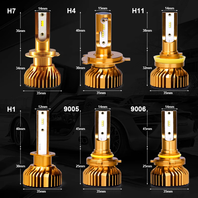 2 шт. пассивное охлаждение h7 led canbus h4 Диодная лампа с Lumileds ZES 6000K холодный белый светодиод 24 В h1 комплект фар 9006 противотуманный светильник