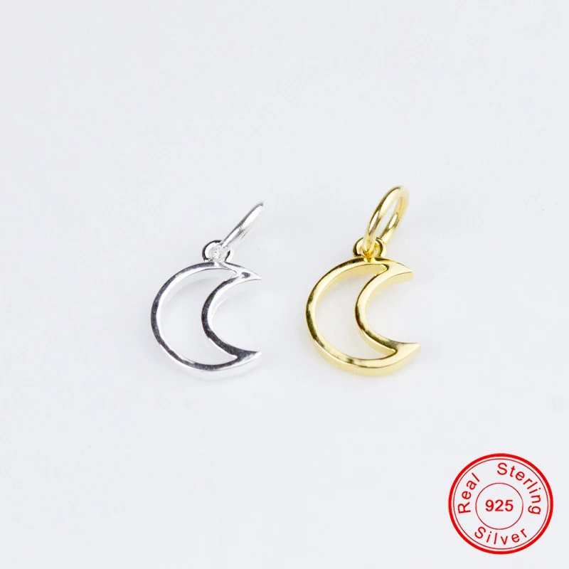 UQBing 925 Sterling Silver 11*7.5*1.2mm Hollow Moon Charms For DIY Bracelet Necklaces Jewelry Accessories | Украшения и