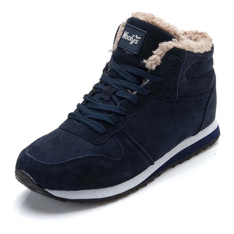 Men Shoes 2018 Winter Shoes Male Sneakers Warm Fur Inside Couple Footwear Black Blue Men Casual Shoes Size 46 Chaussure Homme