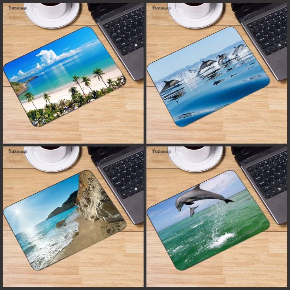 Yuzuoan Cute Dolphins Jump Out Sea Animal Mousepad Computer PC Loptop ...