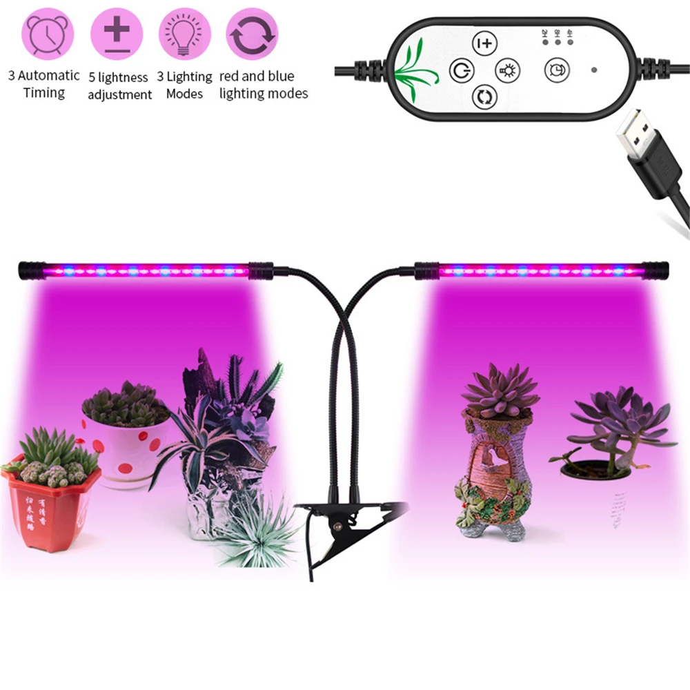 Полный спектр светодио дный свет роста растений DC5V Водонепроницаемый приглушить Многофункциональный 18 Вт 27 Вт USB Мощность Desktop светодио