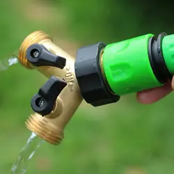 Удобный 2-way садовый шланг клапан разъем Y Форма воды трубы Splitter адаптер для полива газонов XH8Z AU02