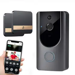 Камера дверного звонка, беспроводной видеодомофон, IP55 Водонепроницаемая HD 720 P камера безопасности PIR Обнаружение движения ночное