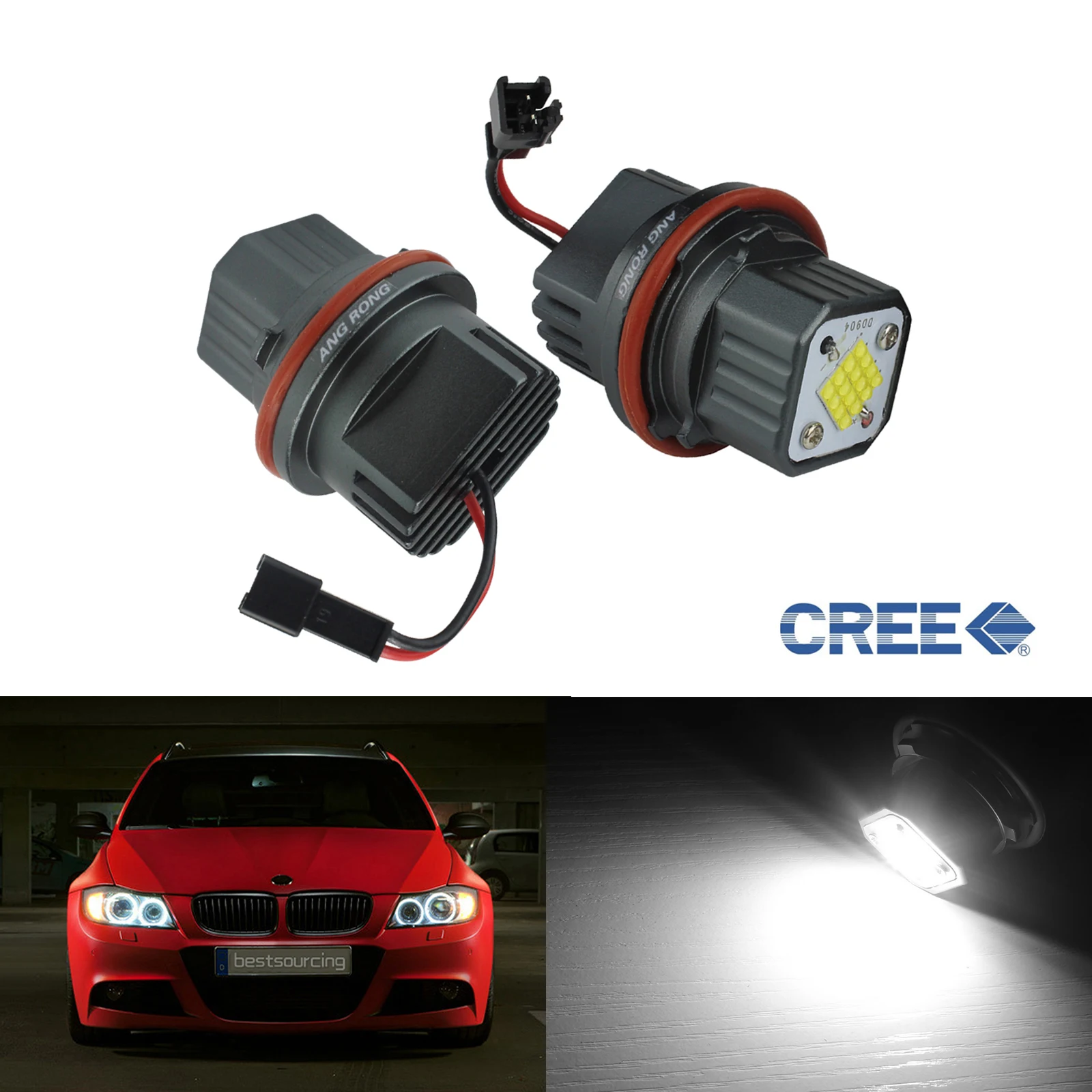 ANGRONG 2 шт. 80 Вт C REE светодиодный указатель угла обзора для BMW E87 E39 E60 E61 E63 E64 E65 X3