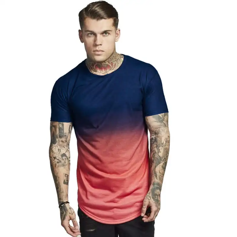 

2019 European size t shirt foreign trade fashion casual man t shirt joker stitching craft short sleeve round collar t shirt