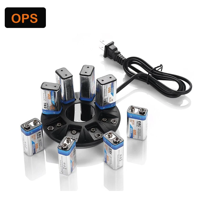 New 8 slot 9V smart charger for lithium /NI MH /NI CD battery &Quick charger& indicator light