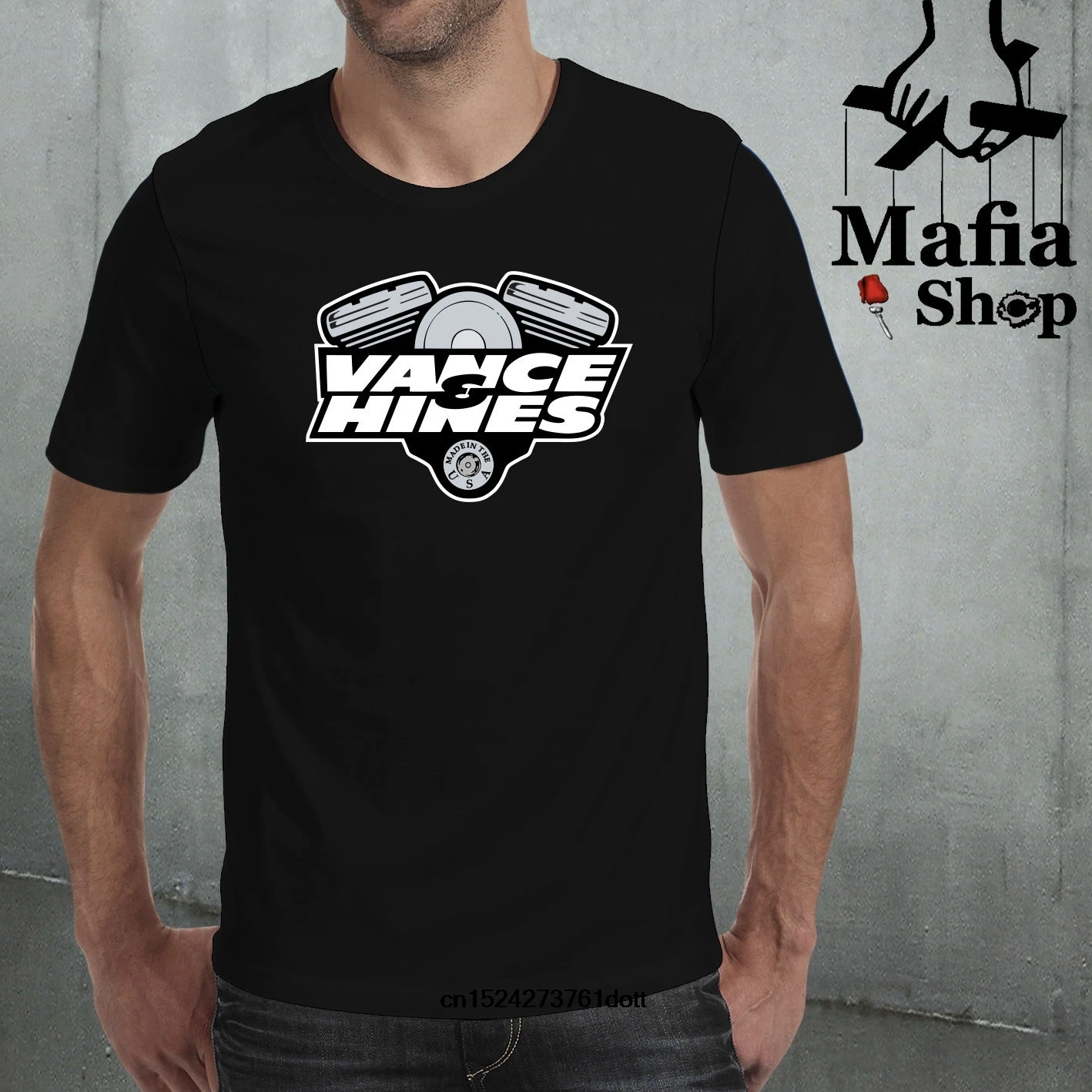 Men Cotton T Shirts CAMISETA CAMICIA VANCE HINES EXHAUST CUSTOM CHOPPER