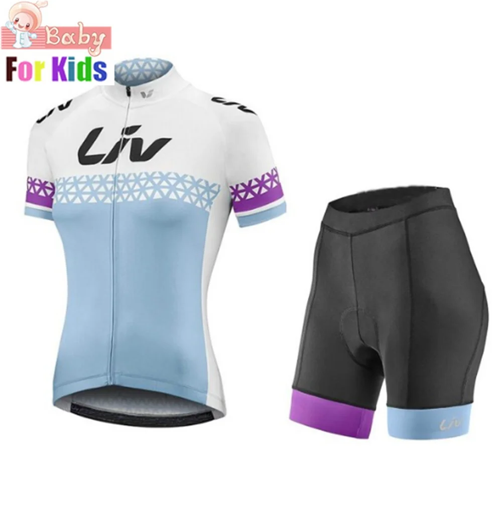 

kida liv Sleeve Cycling Jersey Gel Pad Bib Shorts Sets Female Bicycle Clothing Women Racing Bike Clothes Kits Cycle Maillot