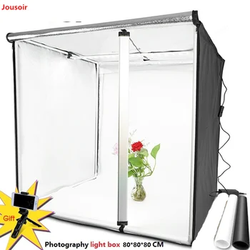 

Light Box 80*80CM Portable Softbox Photo LED Lightbox Tent With 2 Colors Background For Studio Photography Lighting Box CD50 T03
