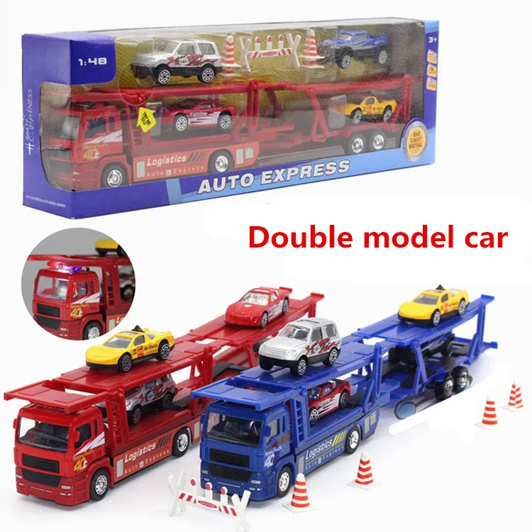 

1:48 alloy car models, high simulation model of double trailer , with sound and light back to power, free shipping