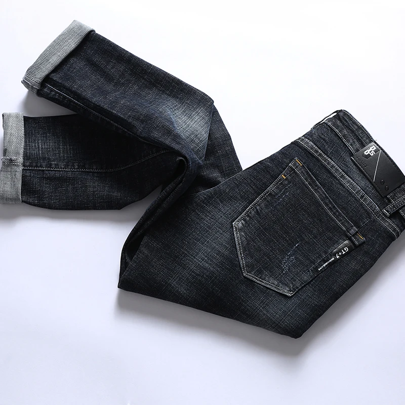 

Brand Men Jeans Straight Jeans Denim Cotton Causal Pants Washed Retro jean For Male Long Trousers 28-40