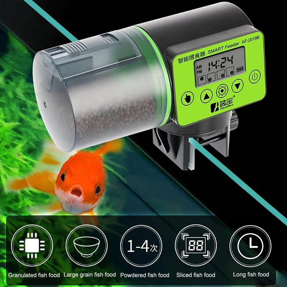 

Mini Automatic Fish Feeder Programmable Digital LCD Lntelligent Aquarium Tank Automatic Food Dispenser Energy Saving Acessories