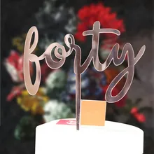 40 сорок украшение для именинного торта акриловая роза золото 40th на день рождения возраст торт фигурки жениха и невесты; 40th День рождения украшения свадебные принадлежности