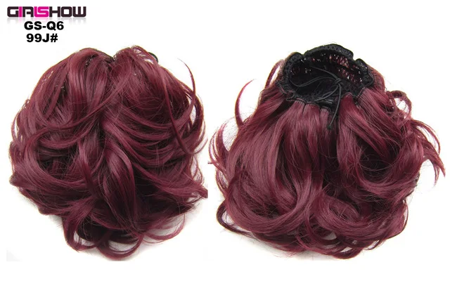 Girlshow/ стиль, волнистые синтетические волосы для наращивания Q6, эластичные накладные волосы, 34 Цвета, 10 шт./лот - Цвет: Q6 Color 99J