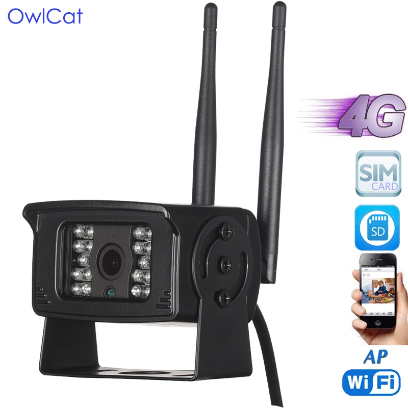 

OwlCat 3G 4G Mobile phone SIM card 1080P HD Remote Monitoring Mini Network WiFi Motion Memory card slot Security camera