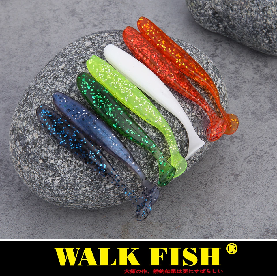 

Walk Fish 6Pcs 7cm/2.1g T-tail T tailsoft bait Crankbaits Crank baits Soft Fishing Lure Carp Fishing Ocean