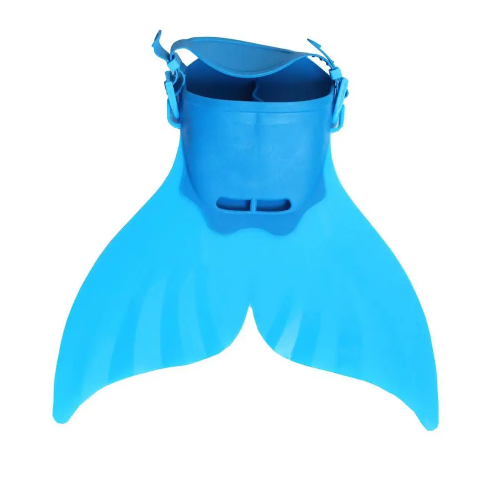 Детский купальный Купальник для косплея с хвостом русалки для девочек, купальный костюм с монофина - Цвет: Blue Monofin