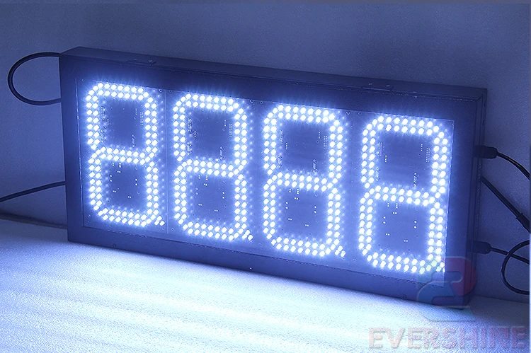Sinal do Preço do Combustível Posto de Gasolina Sinal de Preço Trocador de Preço do Petróleo Número 88.88 Cor Branca Levou Exibição Levou Display Led Tela 13 levou sinal de preço display LED Tela trocador de preço do petróleo