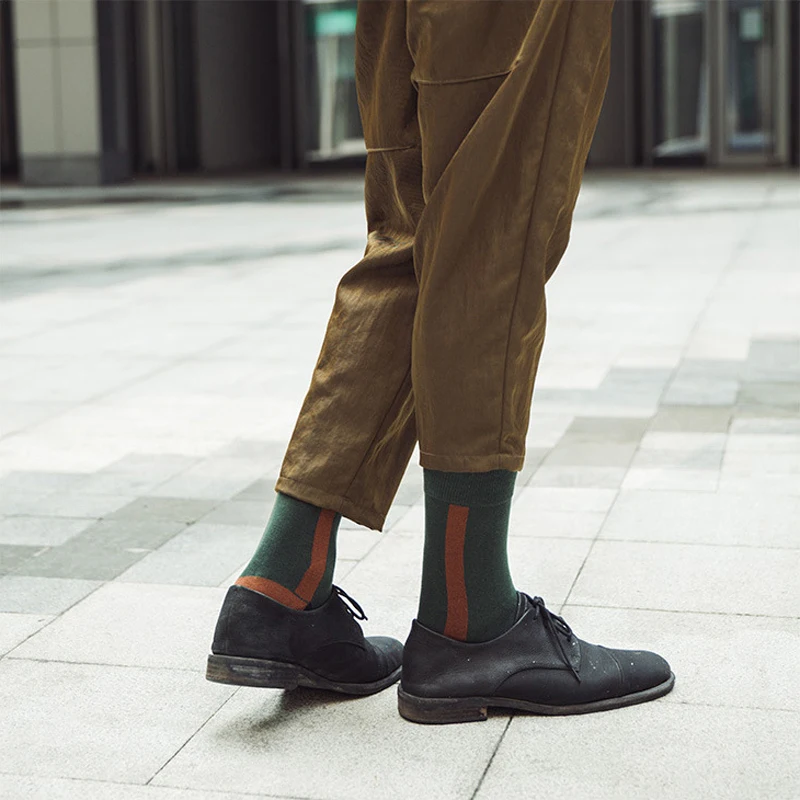 Новое поступление высокое качество чесаный хлопок мужские полосатые счастливые носки цвет брендовые Дизайнерские повседневные новые