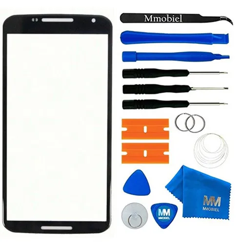 Переднее стекло MMOBIEL для Motorola Google NEXUS 6 черный дисплей сенсорный экран с набором