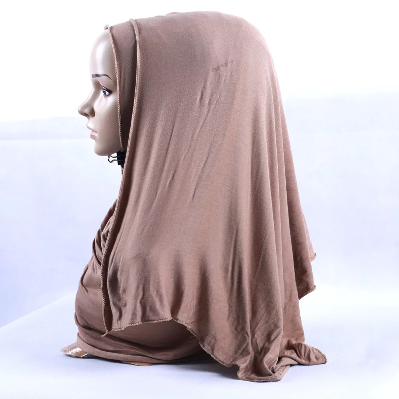 

Spring Summer Women's Scarf Plain Jersey Muslim Hijabs Shawls Soft Modal Cotton Turbans Breathable Solid Wraps Headband 180x55cm